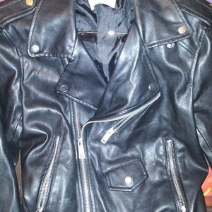 Zara Basic Leather Biker Jacket